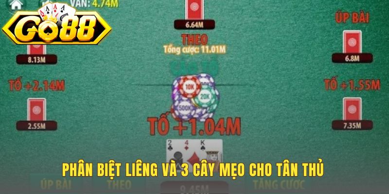 Cách chơi bài liêng khác 3 Cây ở bộ Sáp và vòng tố